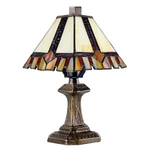 Pemberly Row Modern / Contemporary Castle Cut Accent Lamp in Multi-Color