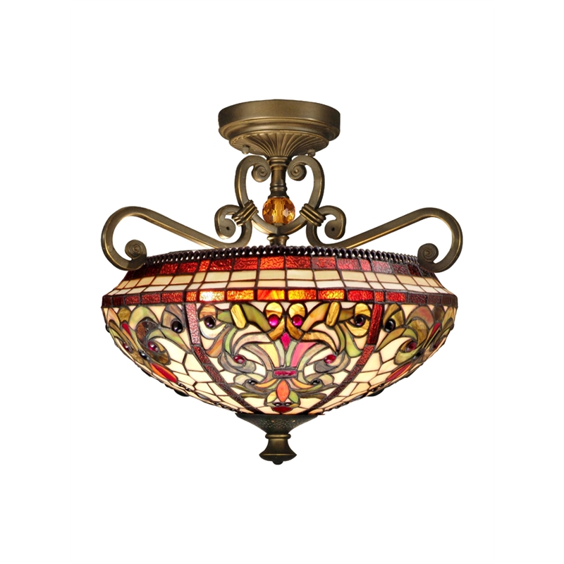 Pemberly Row Modern / Contemporary Baroque Semi Flush Mount in Multi-Color