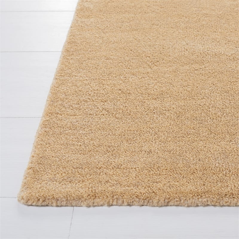 Pemberly Row Modern 9' X 12' Hand Loomed Wool Pile Rug in Beige