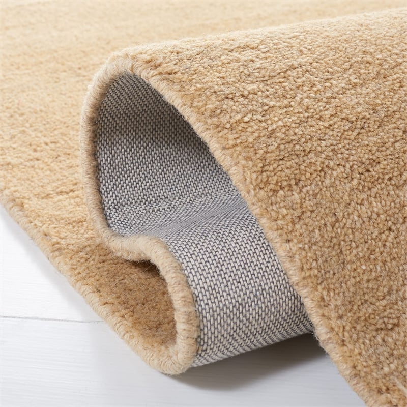Pemberly Row Modern 9' X 12' Hand Loomed Wool Pile Rug in Beige