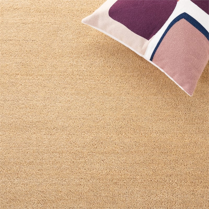 Pemberly Row Modern 9' X 12' Hand Loomed Wool Pile Rug in Beige