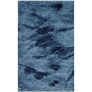 Pemberly Row 4' X 6' Power Loomed Rug in Light Blue and Blue