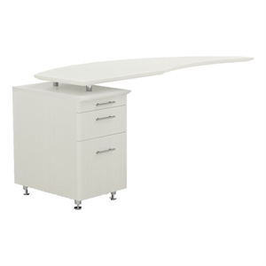Pemberly Row Modern 63&quot Curved Desk Return with Left Pedestal
