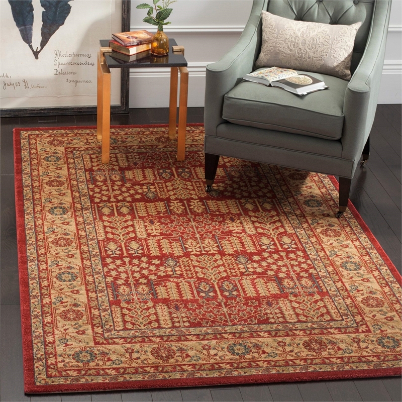 Pemberly Row Modern / Contemporary 10' X 14' Rug in Red and Natural