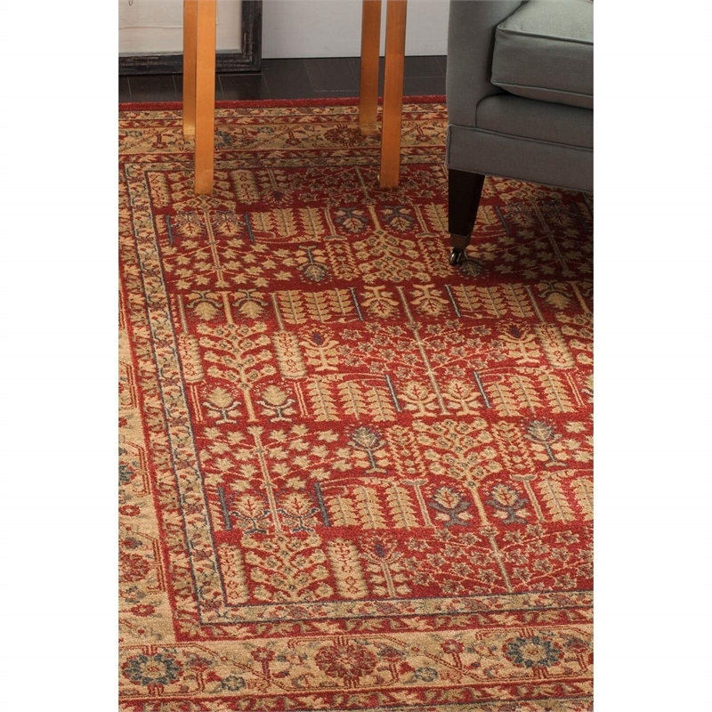 Pemberly Row Modern / Contemporary 10' X 14' Rug in Red and Natural