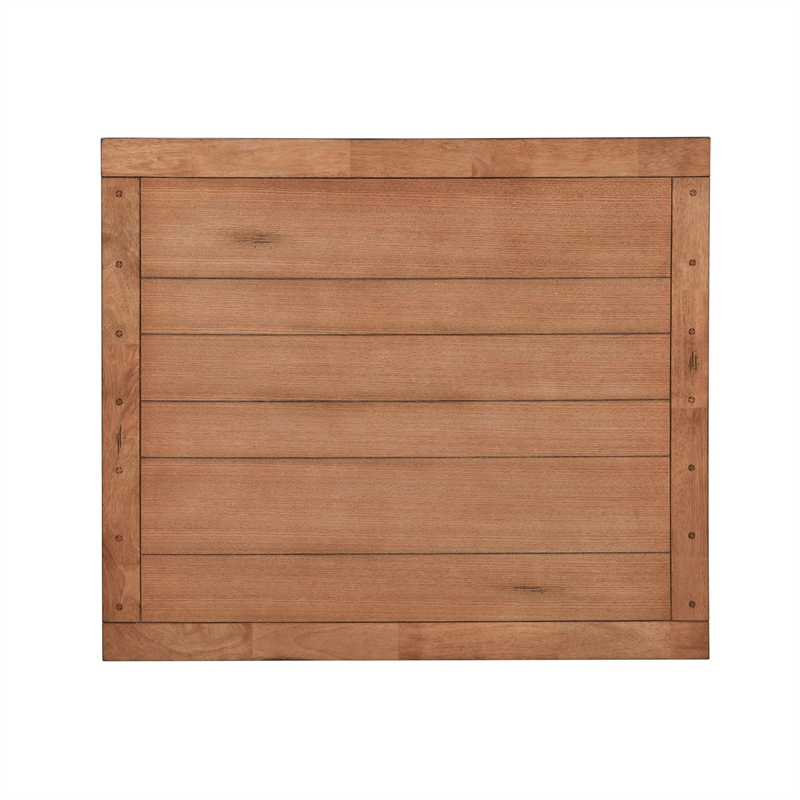 Pemberly Row Contemporary Retractable Dining Table in Rustic Oak