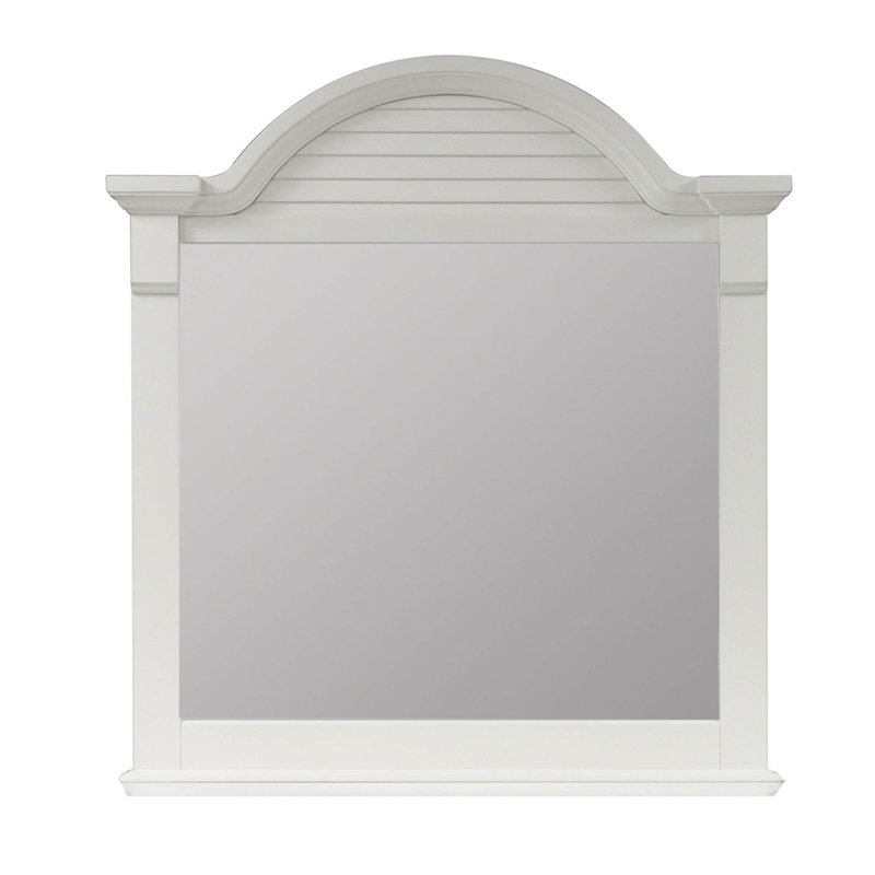 Pemberly Row Modern / Contemporary White Mirror in White Finish
