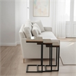 Pemberly Row Contemporary Contemporary Nesting Table Set in Chestnut and Black