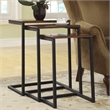 Pemberly Row Contemporary Contemporary Nesting Table Set in Chestnut and Black