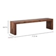 Pemberly Row Modern / Contemporary Wood Large Bench in Brown