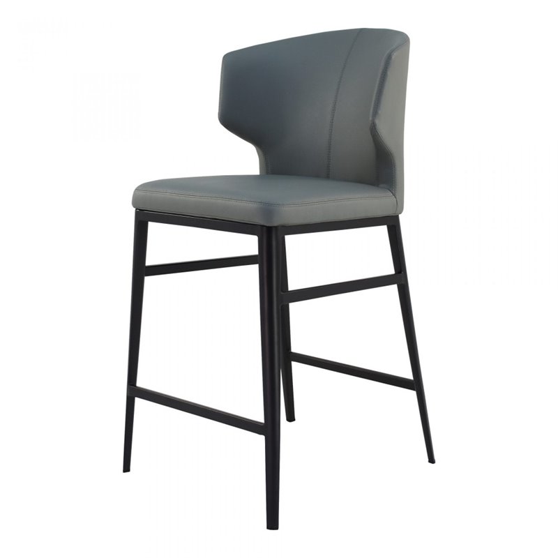 Pemberly Row Modern / Contemporary Counter Stool in Gray Finish