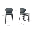 Pemberly Row Modern / Contemporary Counter Stool in Gray Finish
