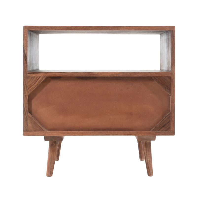 Pemberly Row 1 Drawer Contemporary Wood Nightstand in Natural