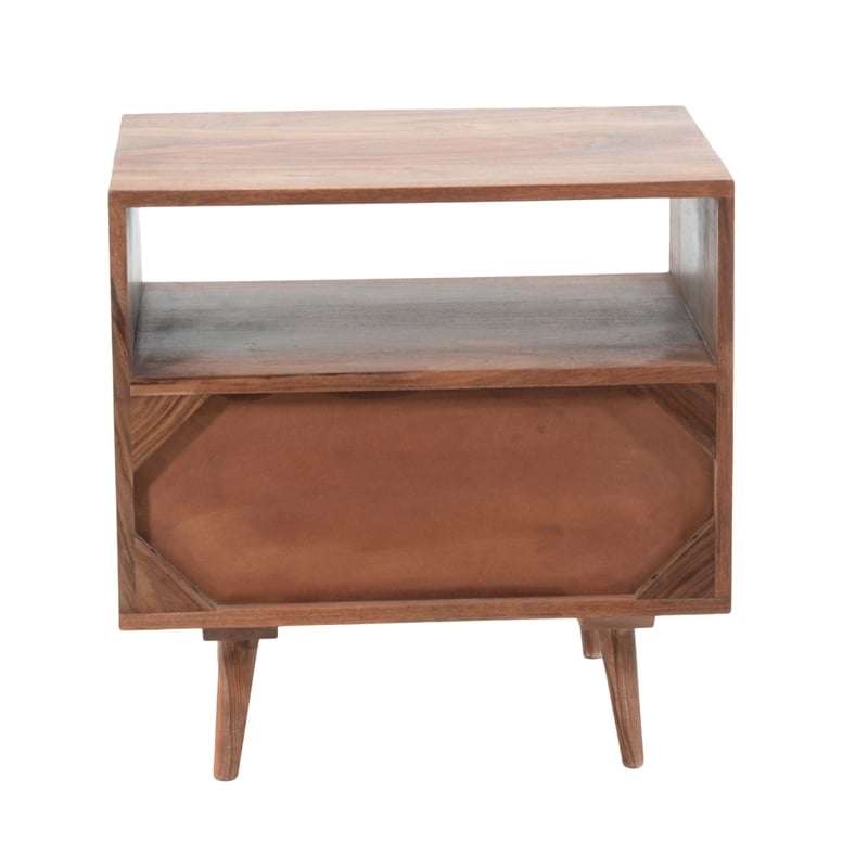 Pemberly Row 1 Drawer Contemporary Wood Nightstand in Natural