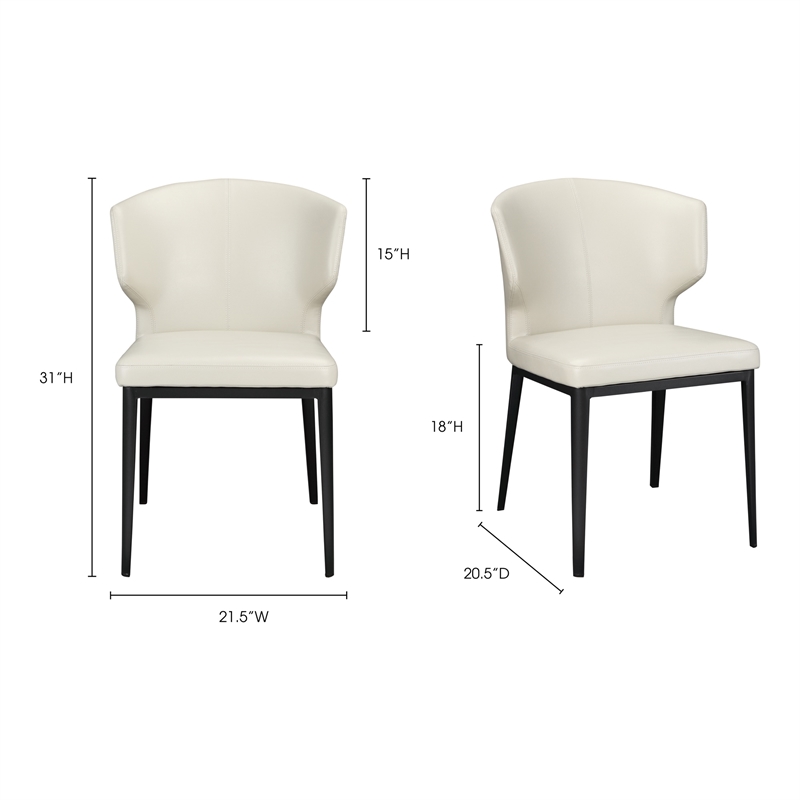 Pemberly Row Modern / Contemporary Dining Chair Beige-Set Of Two