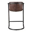 Pemberly Row Modern Counter Stool Grazed Brown Leather-Set Of Two