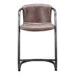 Pemberly Row Modern Counter Stool Grazed Brown Leather-Set Of Two
