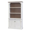 Pemberly Row 3 Shelves Rustic Wood Bookcase With Doors Storage Cabinet White