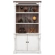 Pemberly Row 3 Shelves Rustic Wood Bookcase With Doors Storage Cabinet White