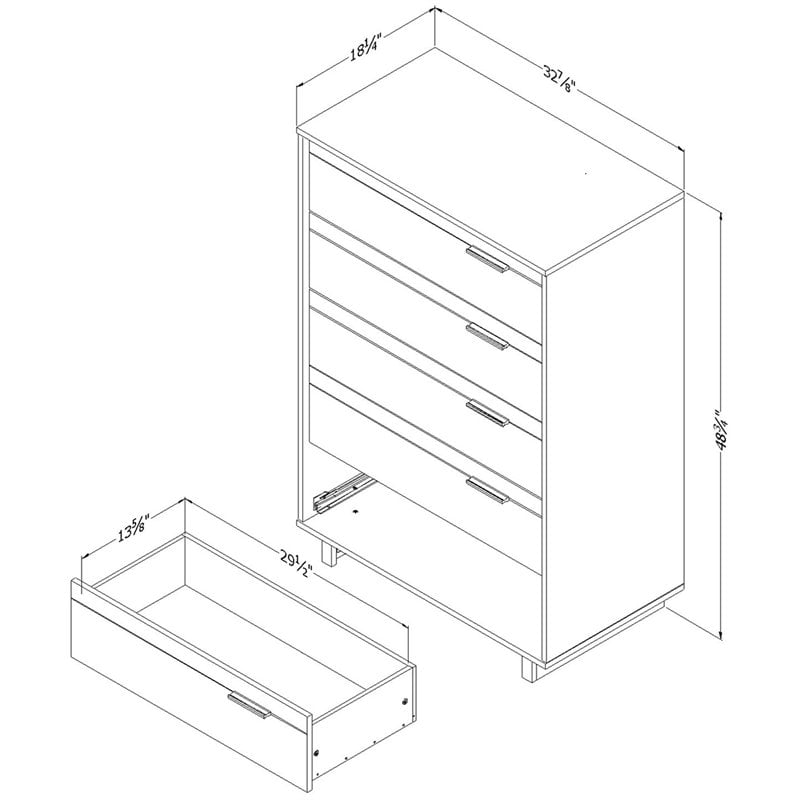 Pemberly Row Modern / Contemporary 5 Drawer Chest in Winter Oak