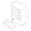 Pemberly Row Modern / Contemporary 5 Drawer Chest in Winter Oak