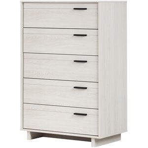 Pemberly Row Modern / Contemporary 5 Drawer Chest in Winter Oak