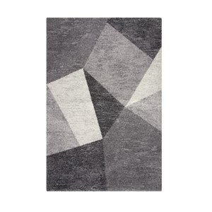 Pemberly Row Modern / Contemporary Charcoal-Gray-Ivory 8x10 Area Rug