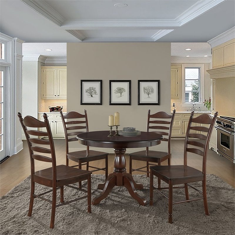 Pemberly Row Modern / Contemporary Wood Dining Chair in Espresso