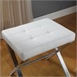 Pemberly Row Modern / Contemporary Vanity Bench White/Chrome
