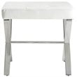 Pemberly Row Modern / Contemporary Vanity Bench White/Chrome
