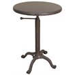 Pemberly Row Adjustable Vintage Metal Table Industrial Brown
