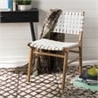 Pemberly Row Modern Leather Dining Side Chair in White (Set of 2)