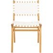 Pemberly Row Modern Leather Dining Side Chair in White (Set of 2)