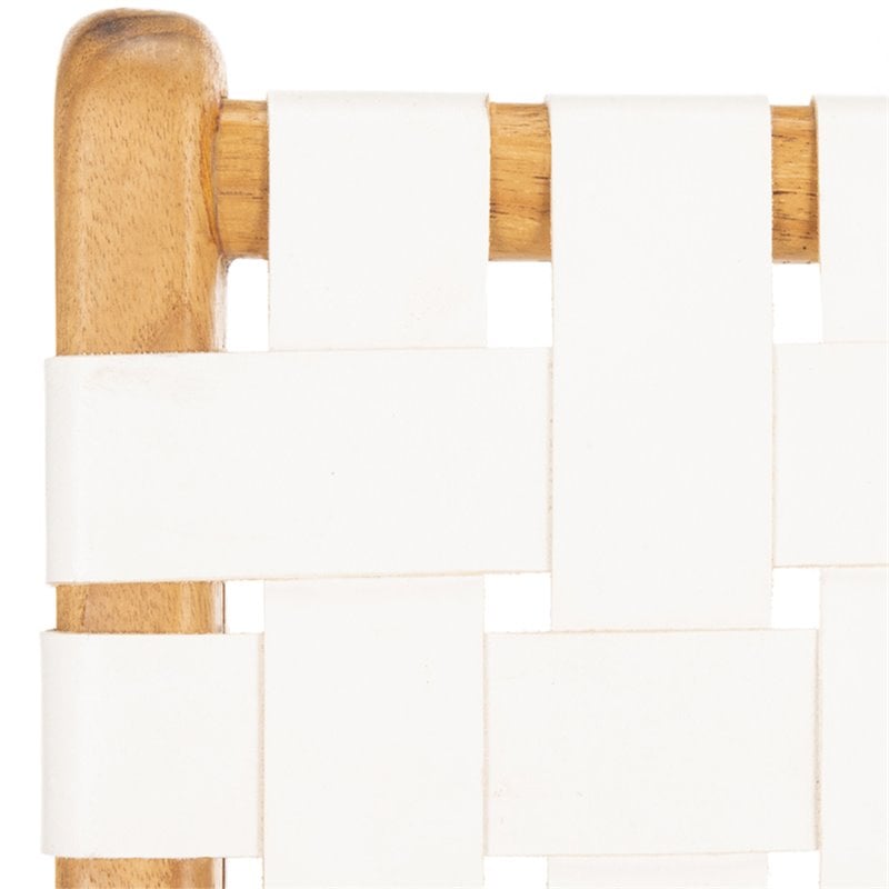 Pemberly Row Modern Leather Dining Side Chair in White (Set of 2)