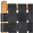 Pemberly Row Modern Leather Dining Side Chair in Black (Set of 2)