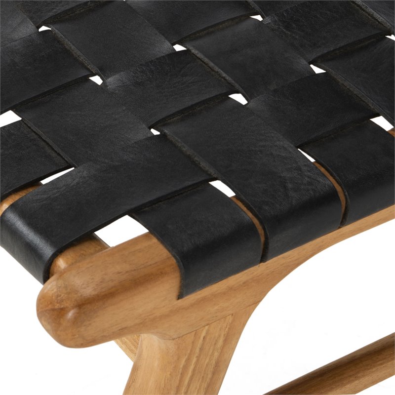 Pemberly Row Modern Leather Dining Side Chair in Black (Set of 2)