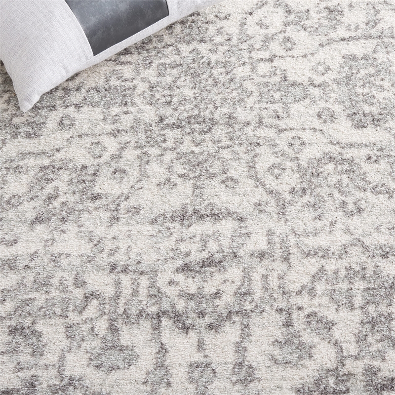 Pemberly Row Modern / Contemporary 8' x 10' Rug in Silver and Ivory