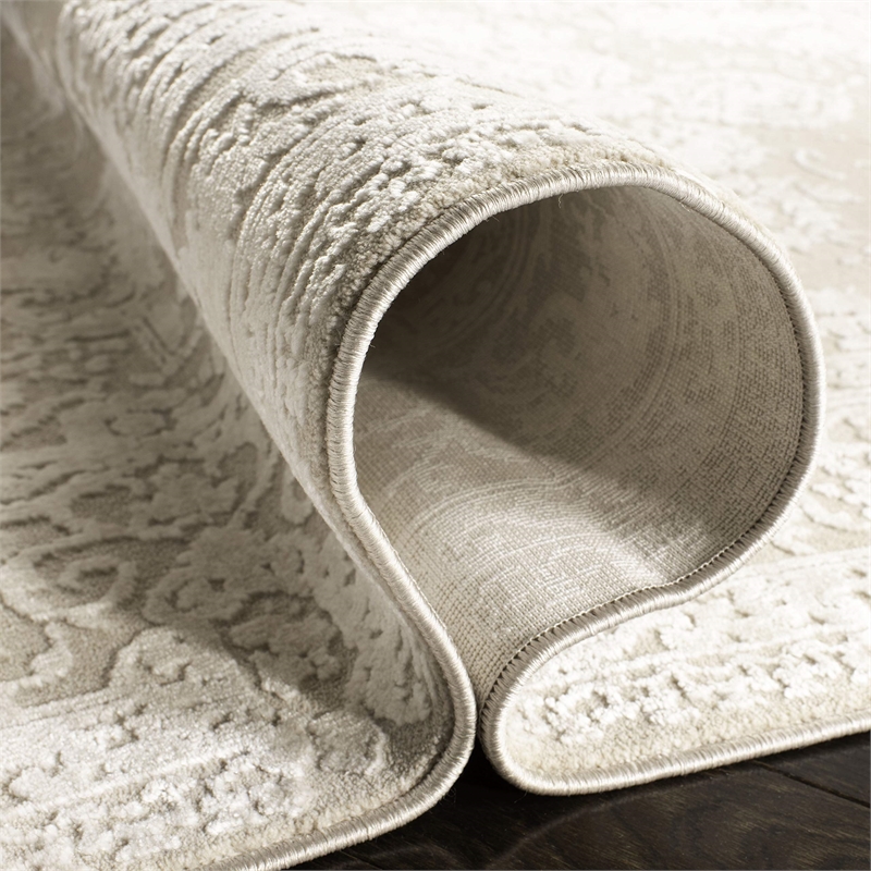 Pemberly Row Modern / Contemporary 8' x 10' Rug in Cream and Ivory
