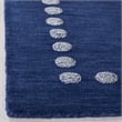 Pemberly Row 5' Square Hand Loomed Wool Rug in Navy and Ivory