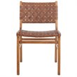 Pemberly Row Leather Dining Side Chair in Gray Beige/Sage (Set of 2)
