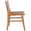 Pemberly Row Leather Dining Side Chair in Gray Beige/Sage (Set of 2)