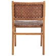 Pemberly Row Leather Dining Side Chair in Gray Beige/Sage (Set of 2)
