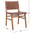 Pemberly Row Leather Dining Side Chair in Gray Beige/Sage (Set of 2)