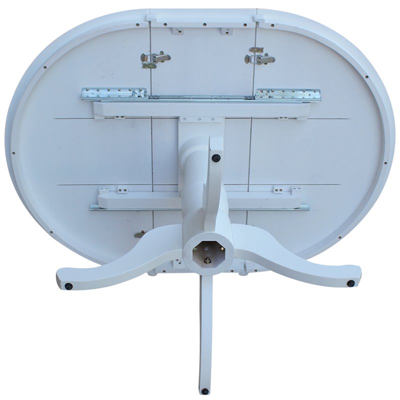 Pemberly Row Modern 5 Piece Extendable Round Dining Set in White