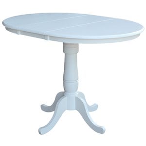 Pemberly Row Extendable Counter Height Dining Table in White