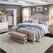 Pemberly Row Farmhouse Reimagined White Finish Wood Bed Bench