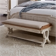 Pemberly Row Farmhouse Reimagined White Finish Wood Bed Bench