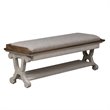 Pemberly Row Farmhouse Reimagined White Finish Wood Bed Bench
