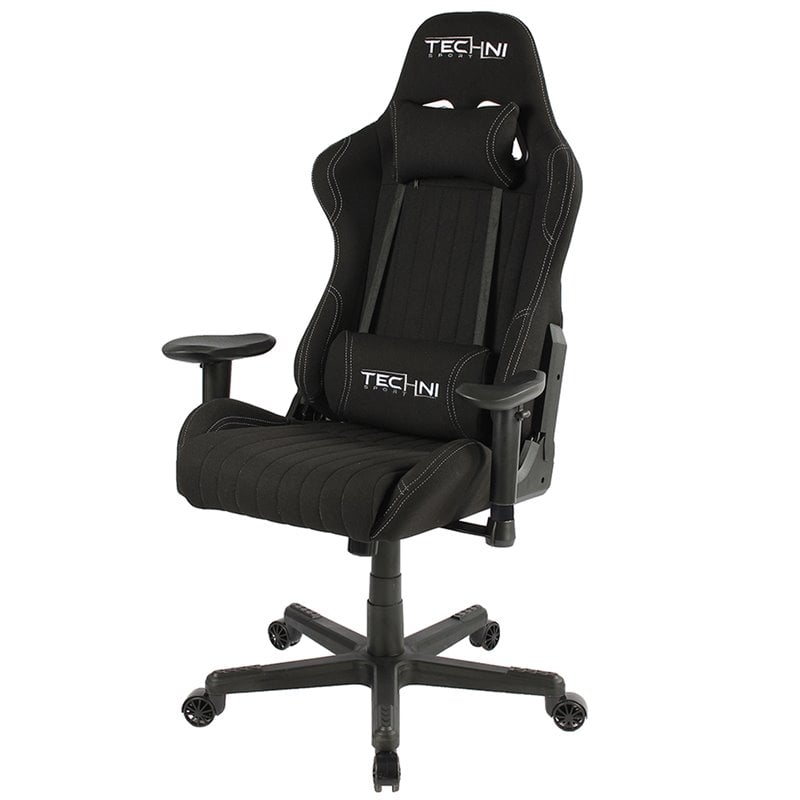 Pemberly Row Sport Ergonomic Adjustable Racing Game Chair in Black