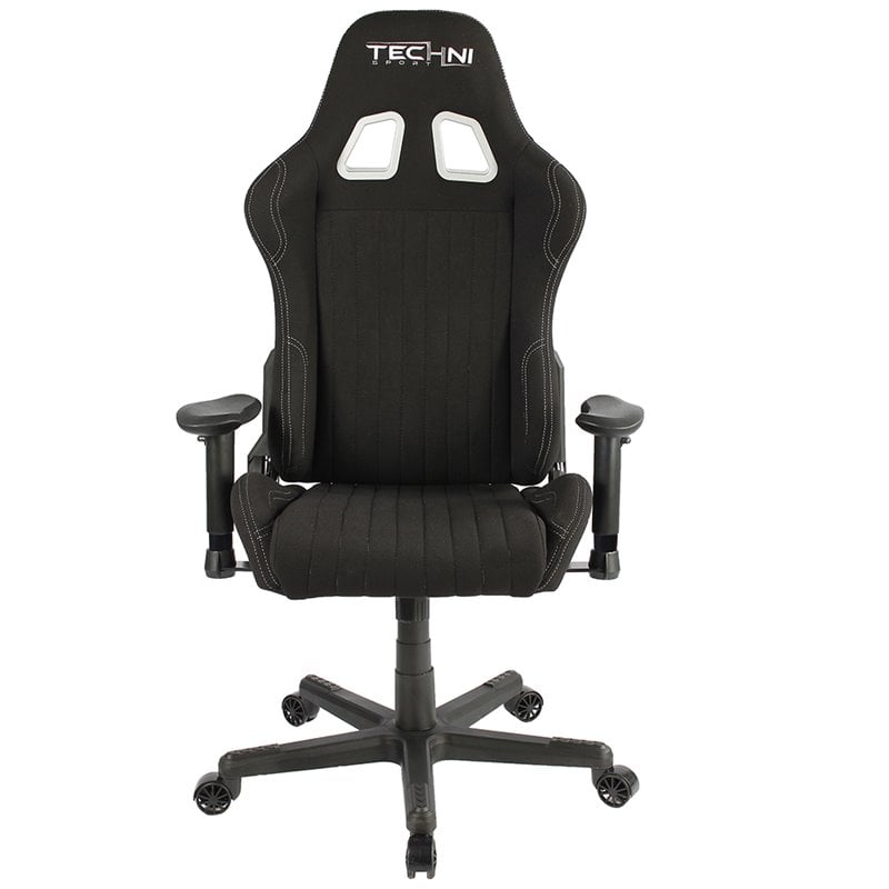 Pemberly Row Sport Ergonomic Adjustable Racing Game Chair in Black